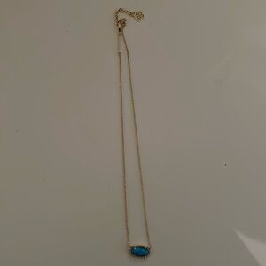 Royal blue kendra scott pendent necklace gold chain